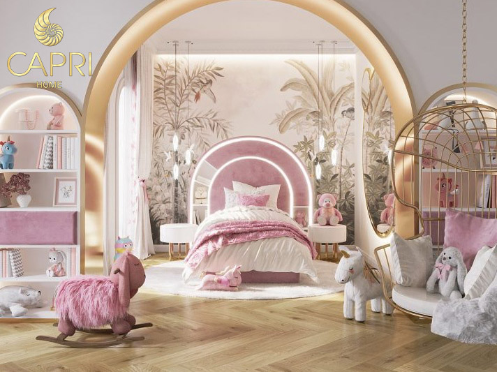 Thiết kế nội thất phòng ngủ của bé gái